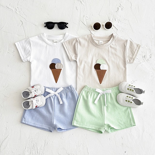Ice Cream Matching Set/アイスクリームセットアップ 男の子 上下 