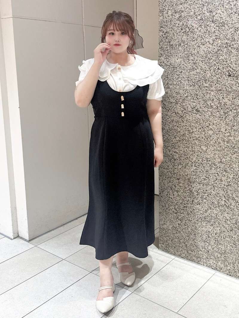 半袖フリルブラウス×ワンピースセット ツーピース 2点セット お得