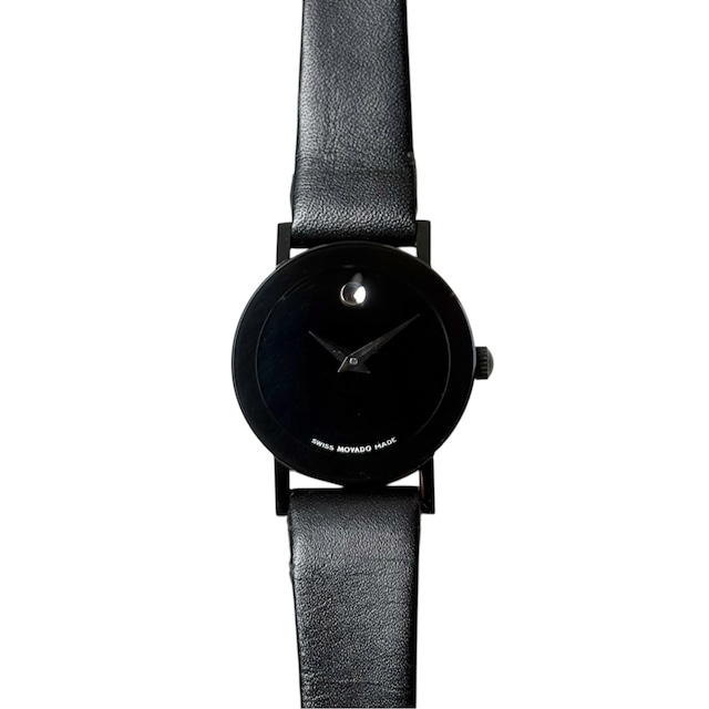 MOVADO black dial quartz watch “Museum Watch”