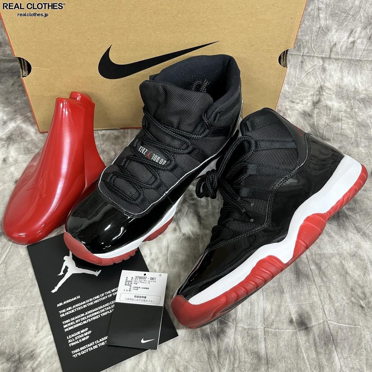 NIKE ナイキ AIR JORDAN 11 RETRO 378037-061 エア ジョーダン 11 レトロ ブレッド スニーカー ブラック/レッド300センチワイズ