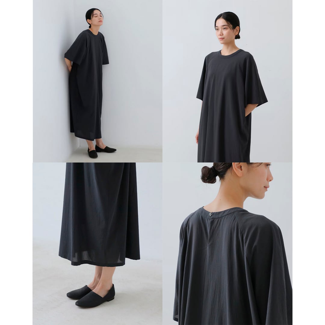evam eva エヴァムエヴァ cotton raglan one-piece コットンラグランワンピース【送料無料】