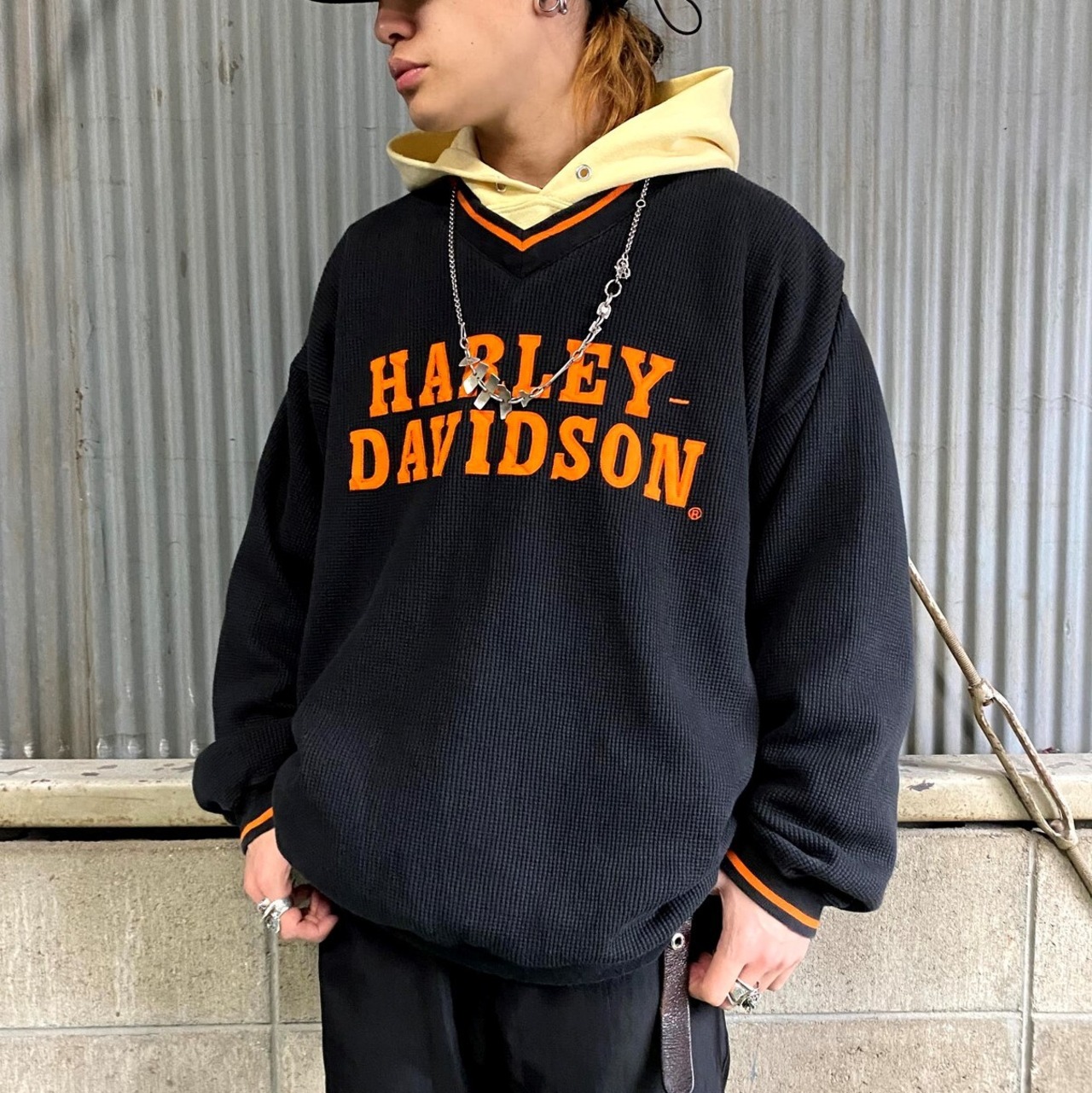Harley-Davidson ハーレーダビッドソン Vネック サーマル ウォーム 