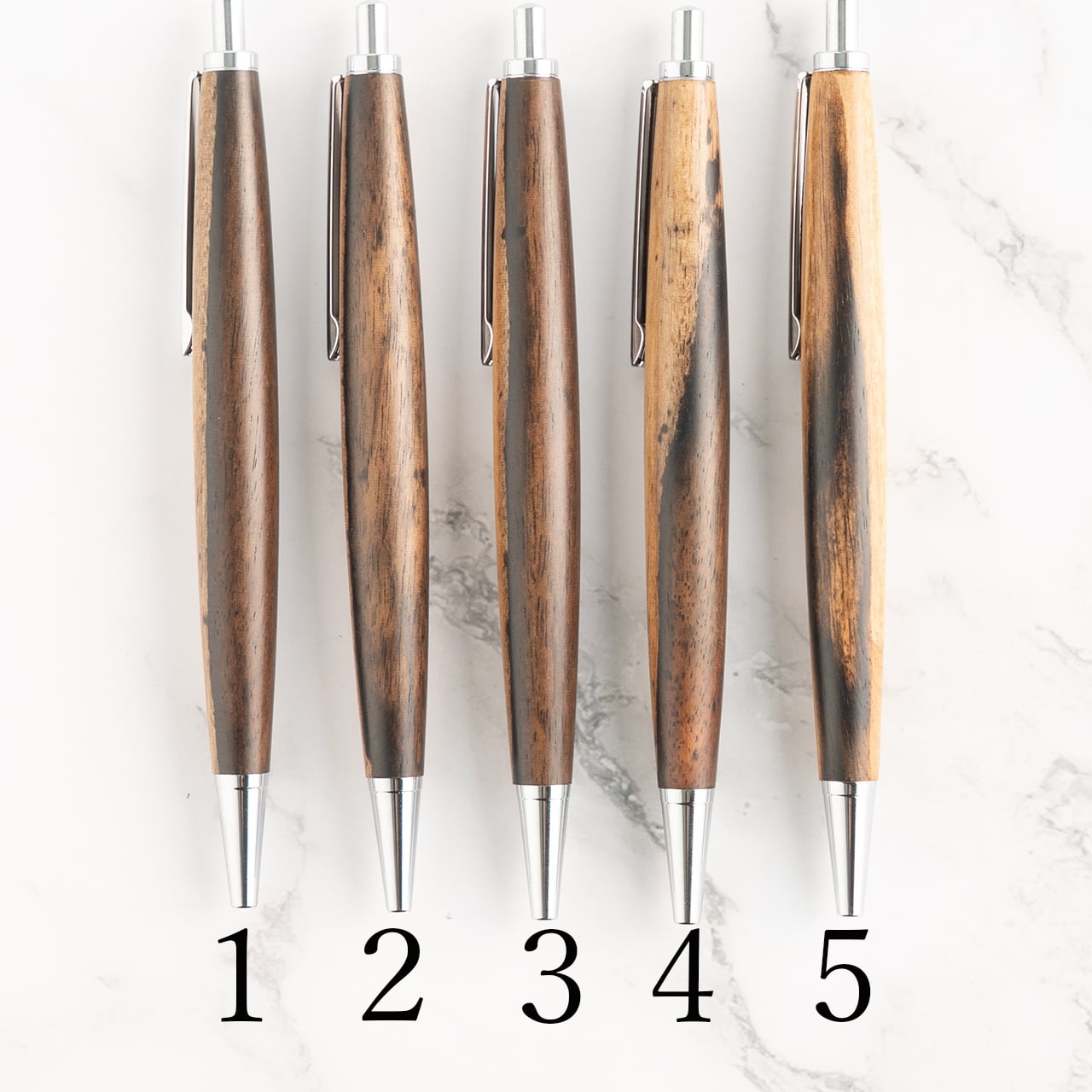 杢軸ボールペン】くろがき（黒柿） / ノック式木製ボールペン