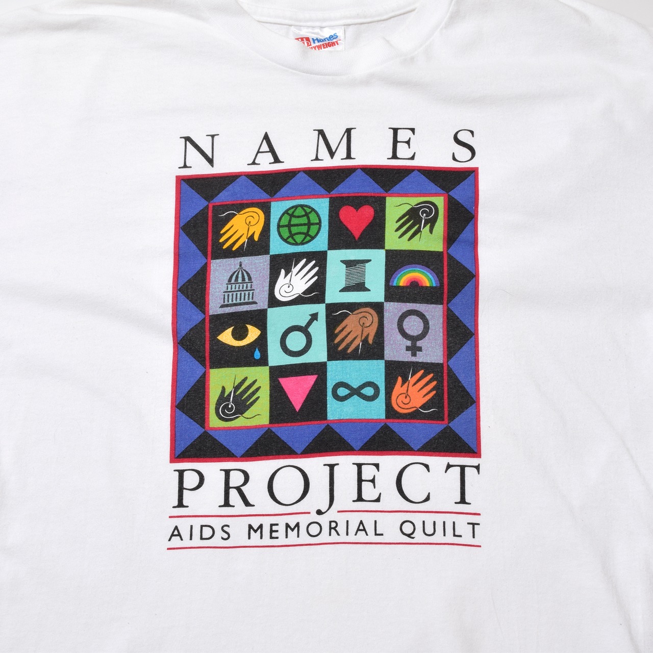 90s Hanes グラフィック プリントTシャツ ホワイト USA製