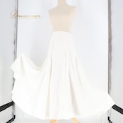 フラメンコ 衣装 ファルダ スカート 白 無地 ダンス パーティ 発表会 綺麗 舞台 衣裳 ホワイト系 フレアスカート エレガント シンプル パーティー衣装 おしゃれ 発表会衣装 コスチューム ステージ衣装 女性用