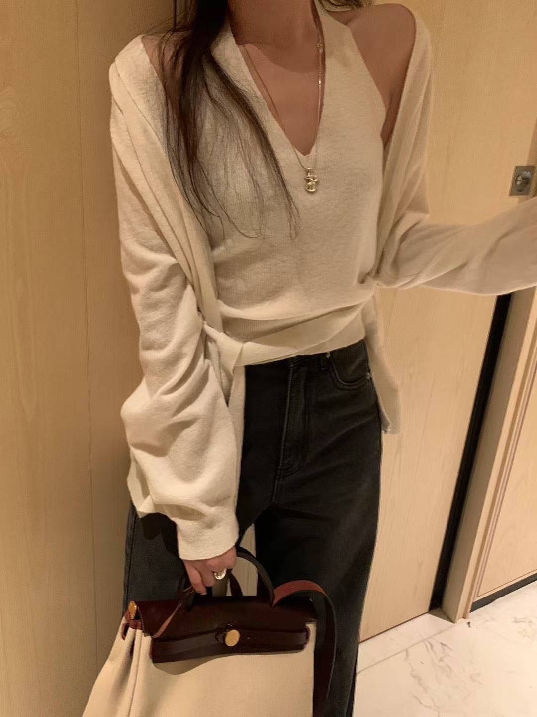 (即納)poster / Days cashmere cardigan set / 2color