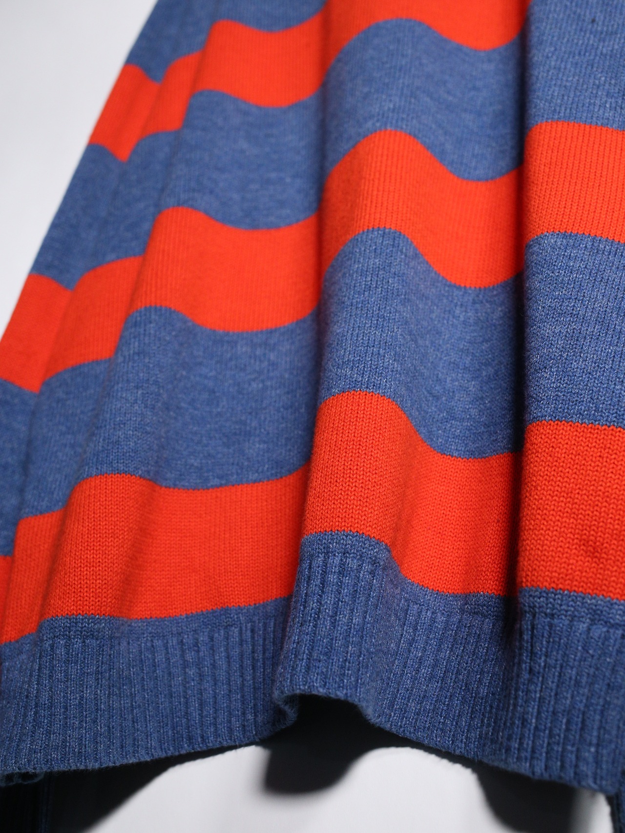 "LAND'S END" blue ×orange good coloring border cotton knit - 13