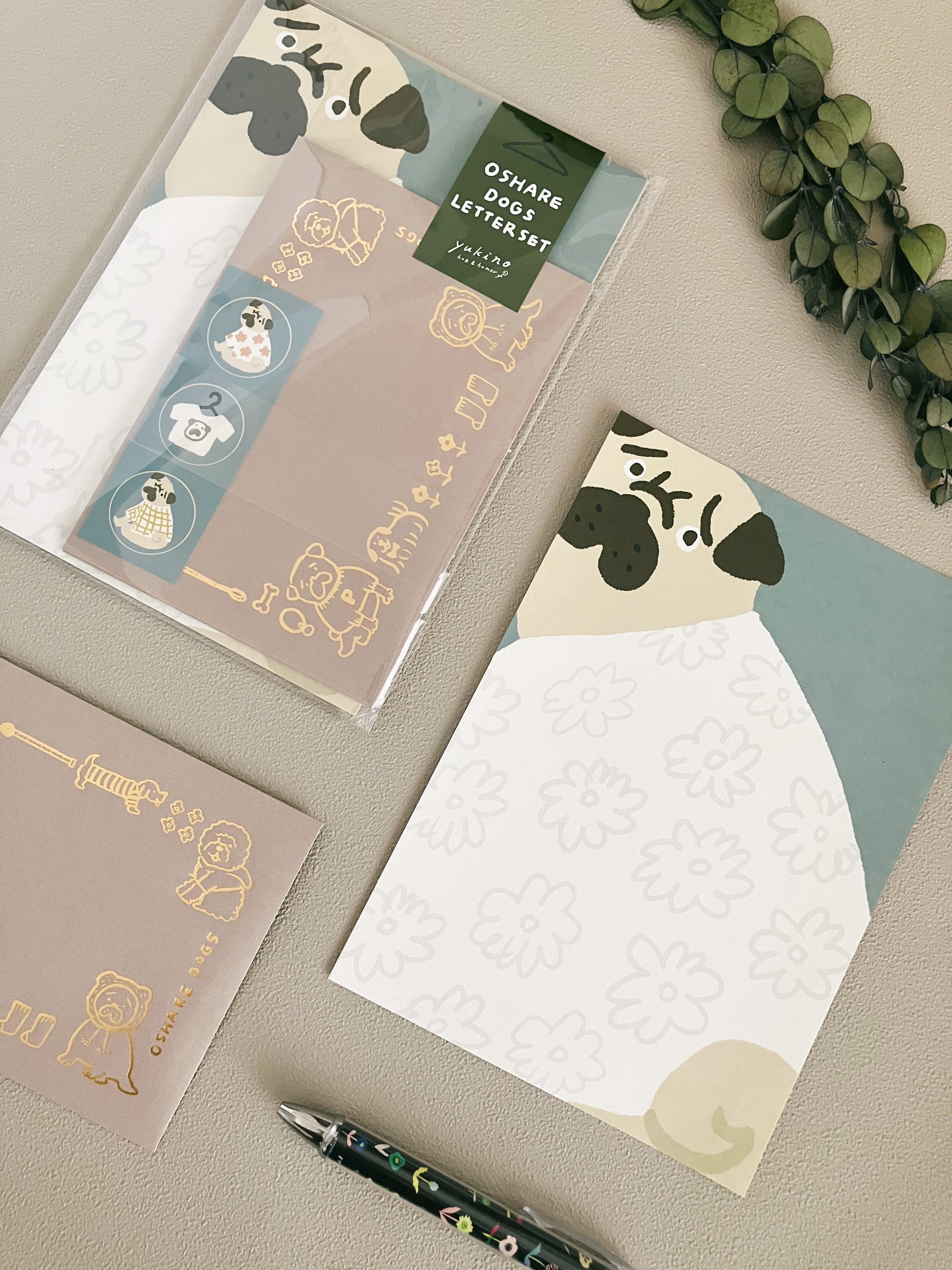 オシャレドッグたちのレターセット | yukino shop