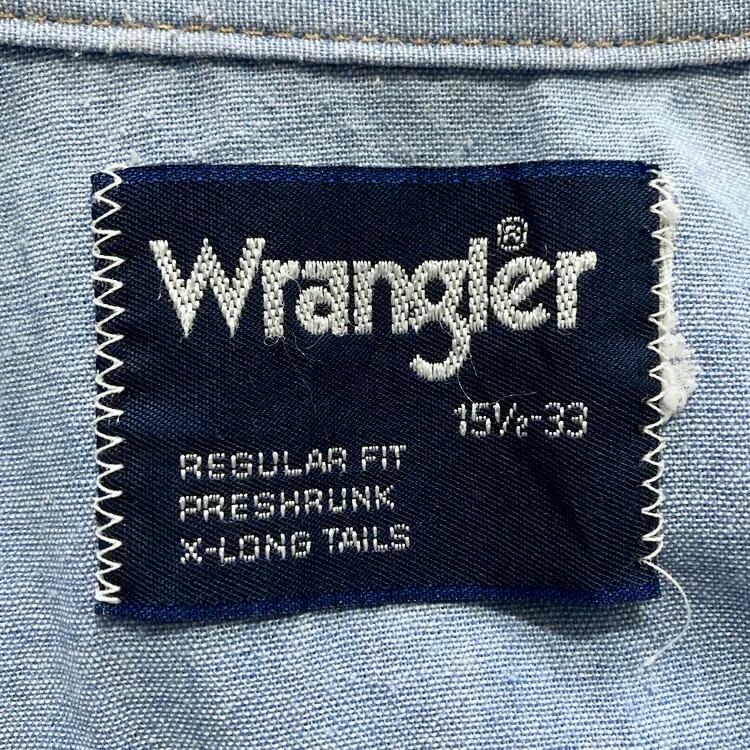 80's-90's】Wrangler ラングラー ワンポイント ロゴ刺繍 スナップ