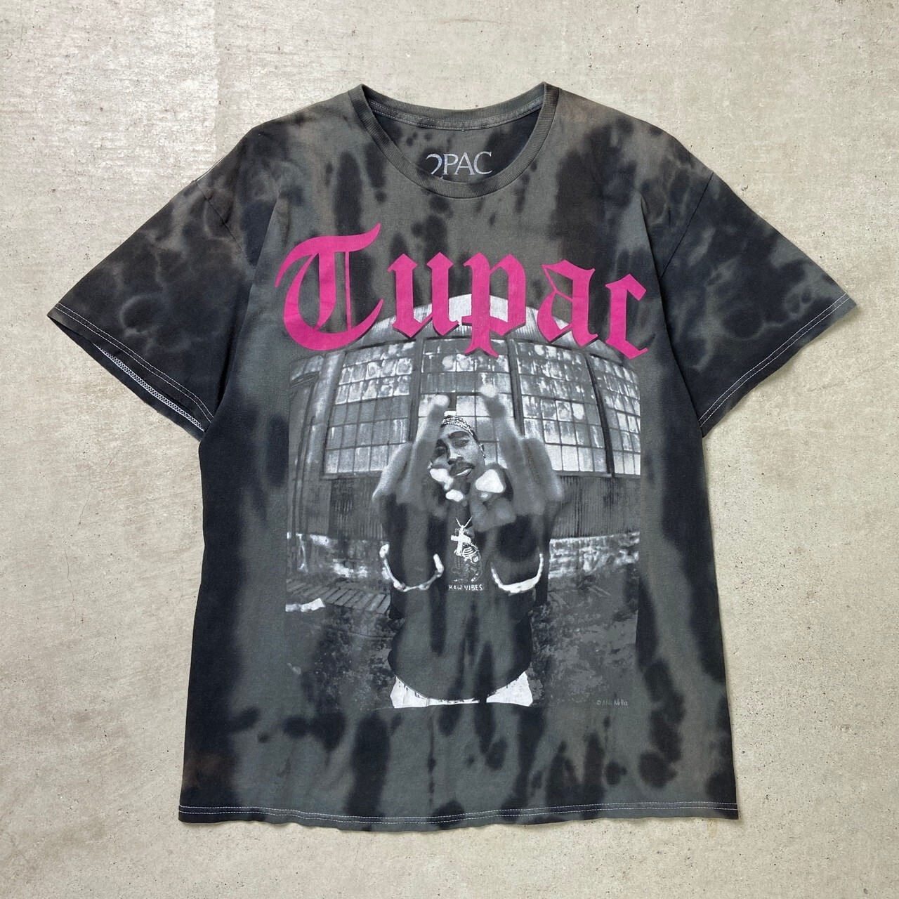 2PAC TUPAC タイダイ染め プリントTシャツ メンズM 古着 HIPHOP ヒップ 
