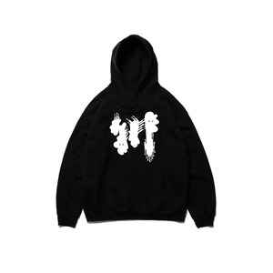 川 / BIG LOGO HOODIE / 黒×白