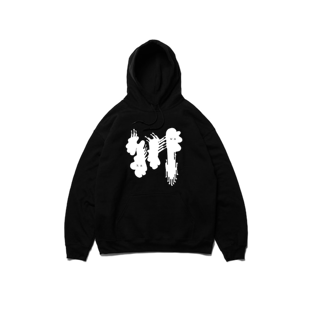 川 / BIG LOGO HOODIE / 黒×白