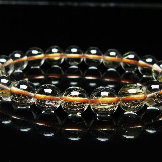 ルチルクォーツ ブレスレット 9mm タイチンルチル ブレスレット メール便可 [M便 1/10] 111-49150