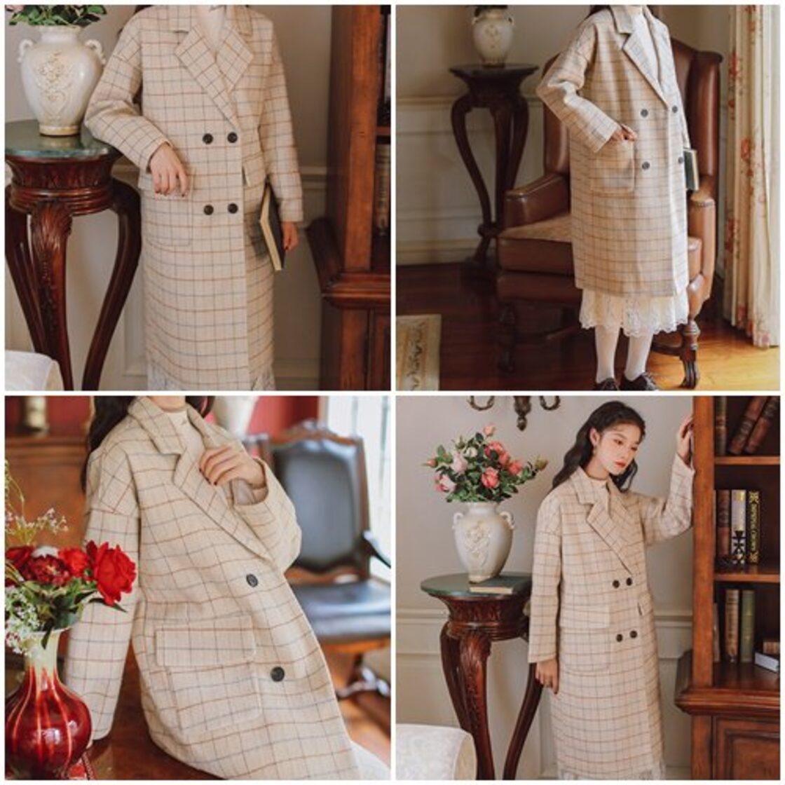 MAISON TOKYO ロングコート XL チェック柄 厚手 秋冬 おしゃれ MAISON 