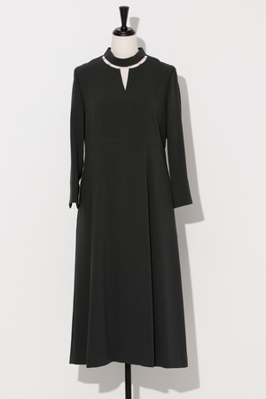 Neck Pearl Dress Ⅱ GRAY