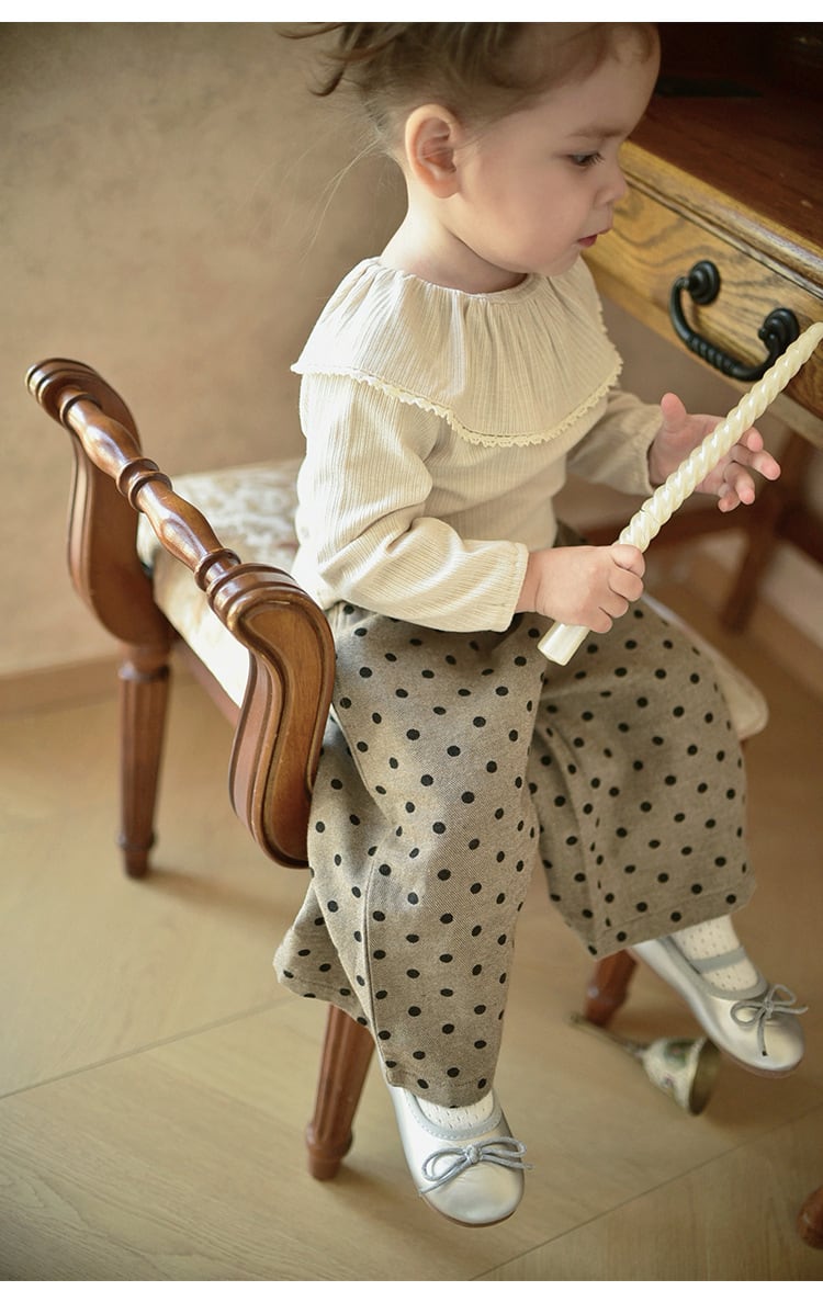 2color 襟付きリブトップス