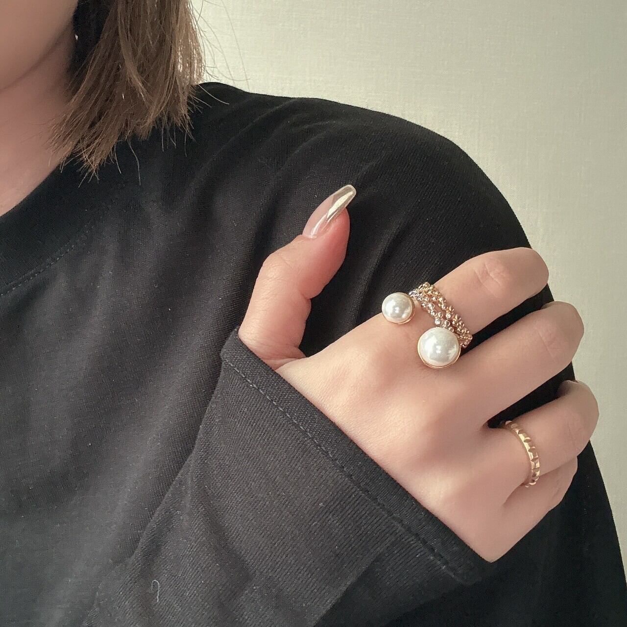 エレガント ツインパールリング | eclacoco