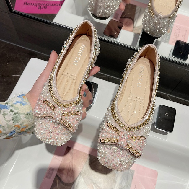 シングルサマーレッドパールラインストーン 靴 シューズ 夏物 真珠 部族の婦人靴2141561493