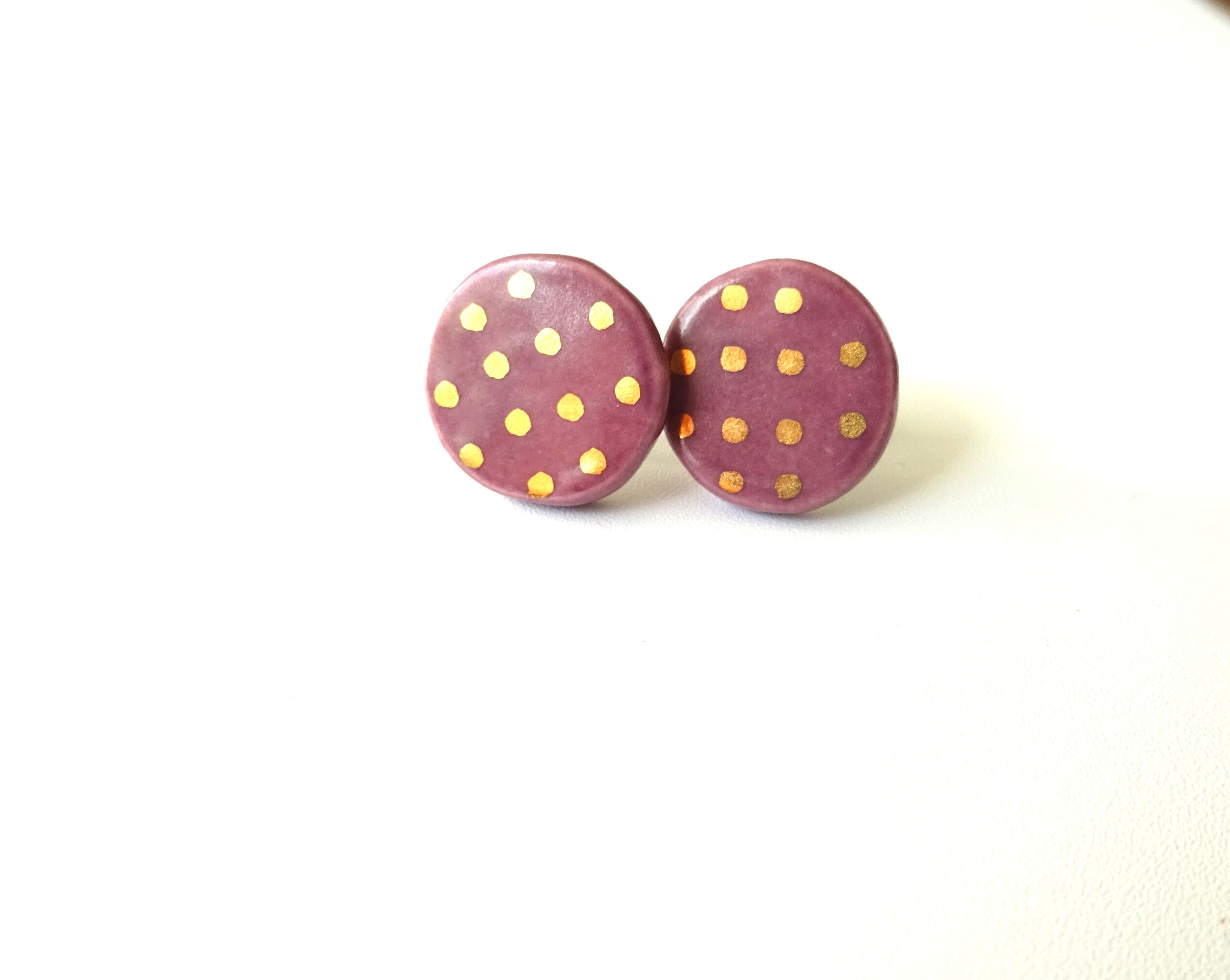 金彩dot round pierce／earring（紫）