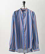 Garcon Wave Big Blue stripe print band color L/S Shirt  (BLU/RED) Gwp3784 (DEPROID sponsored brands)