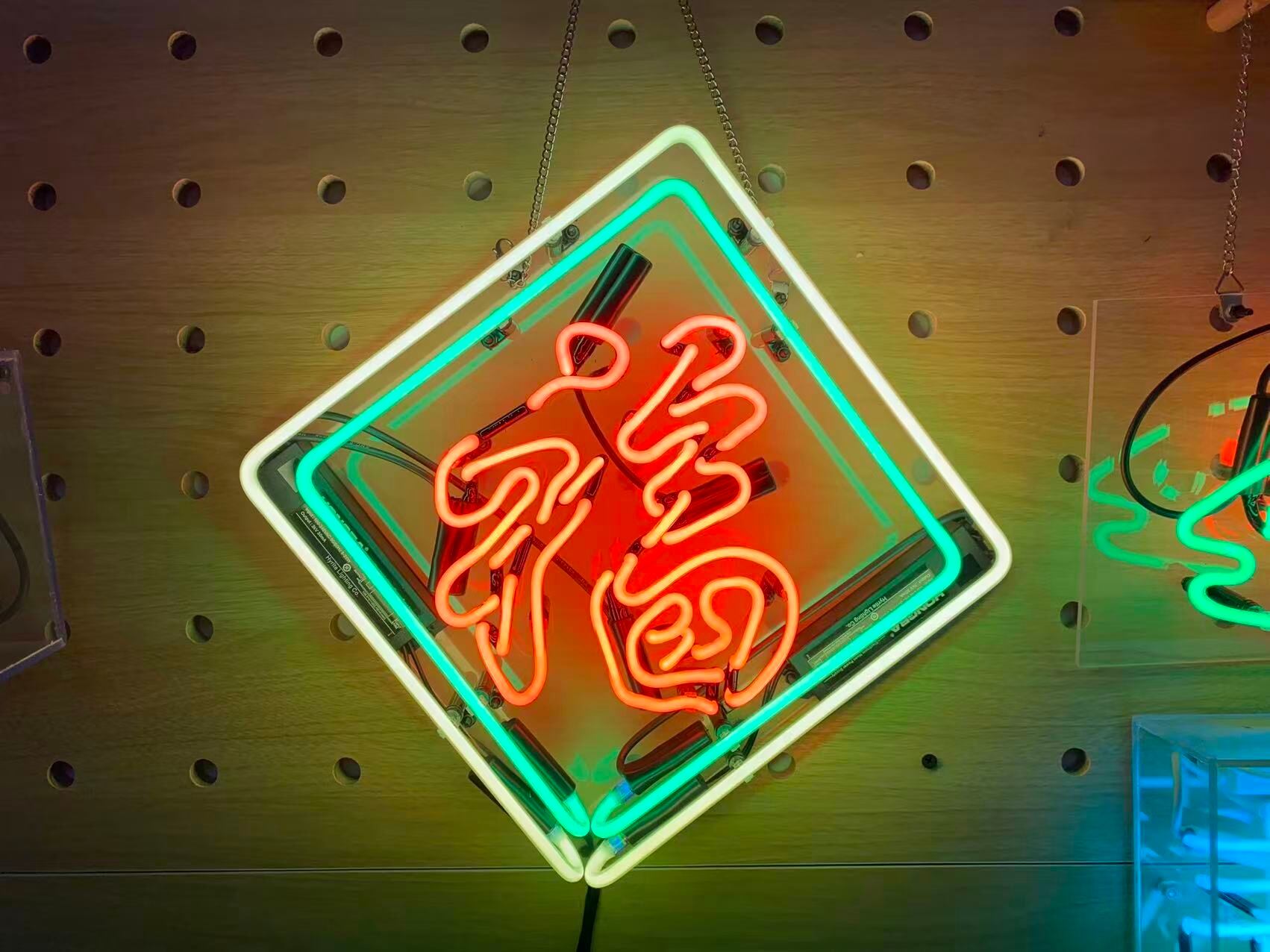 オリジナル ブルー LED ネオン管 Hustle 看板 壁掛け インテリア | Oct