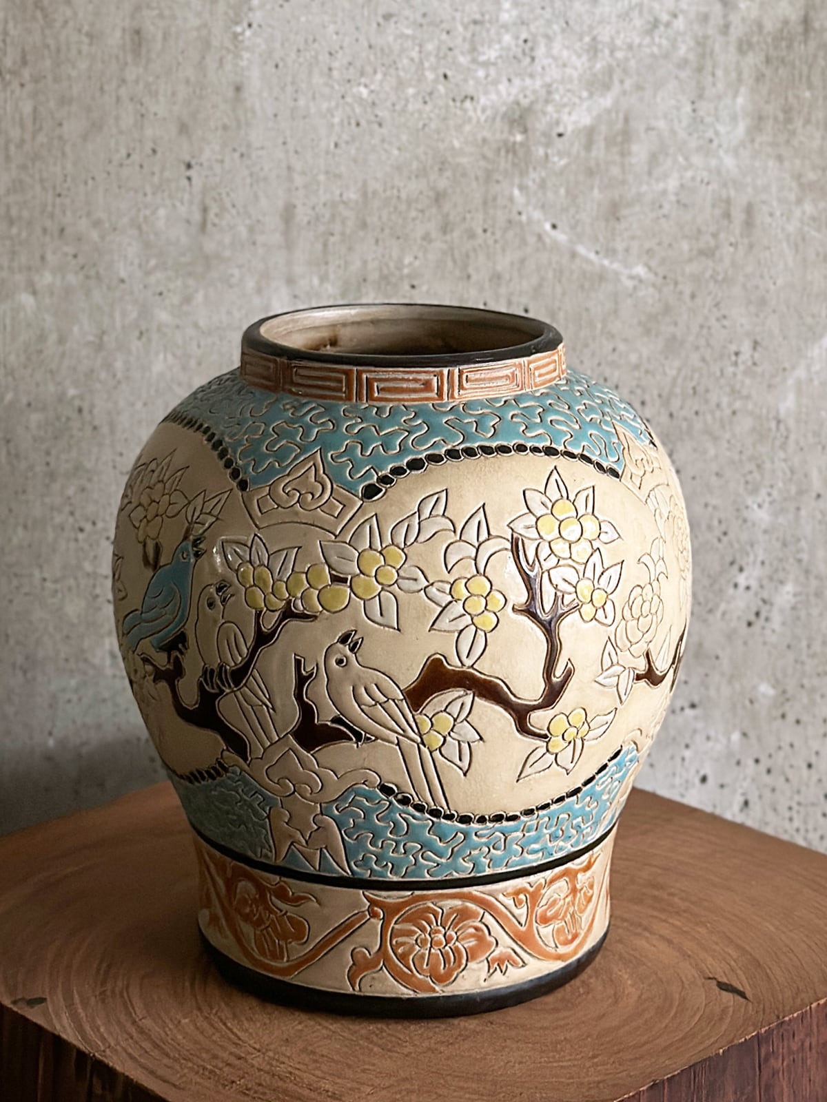 超希少・民藝☆ベトナム ビエンホア陶器／ヴィンテージ／フラワー