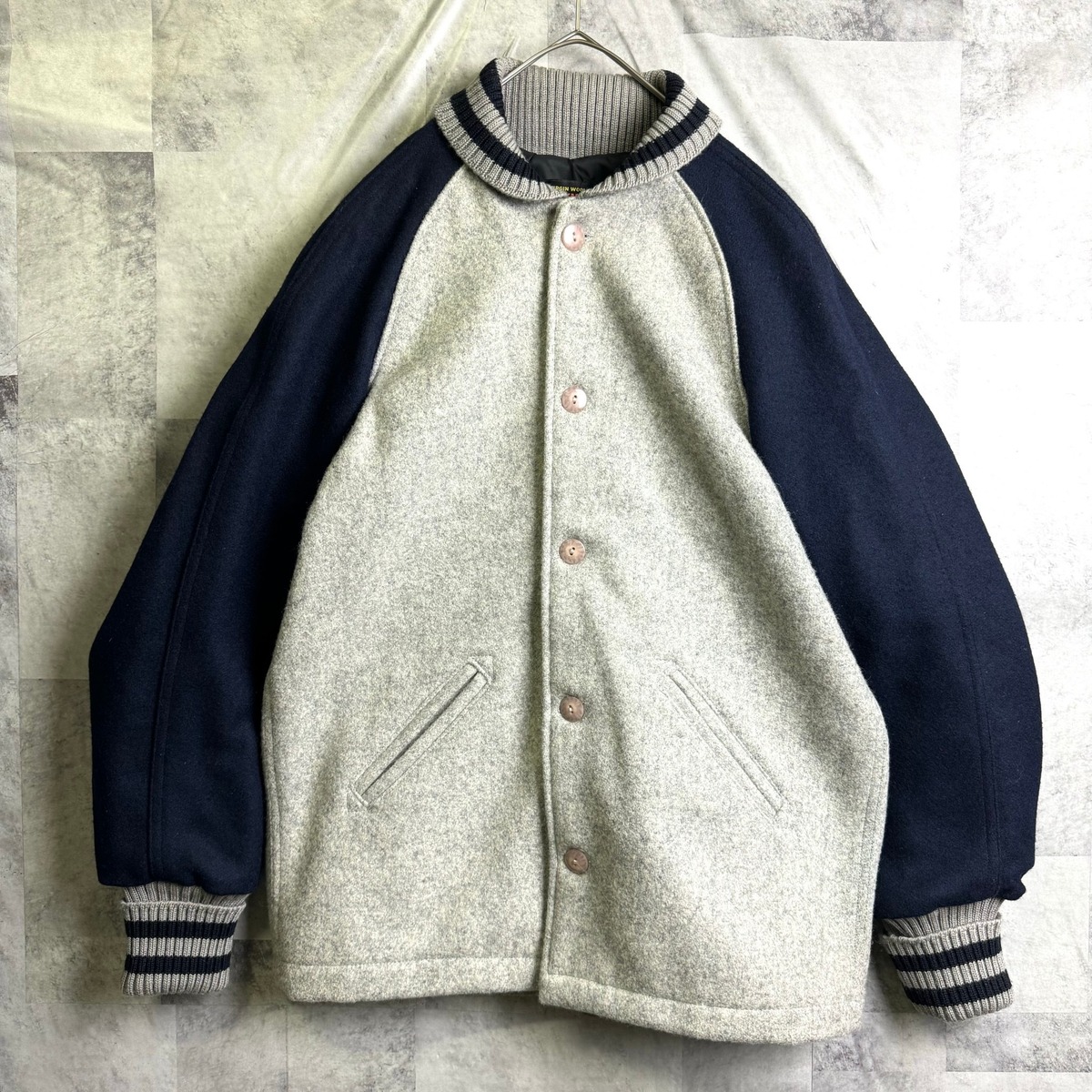 USA製 SKOOKUM アワードジャケット ウール スタジャン ロング グレー  