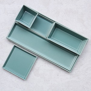 波佐見焼　 クォーター十草（角）（ターコイズ・グレー）21-085