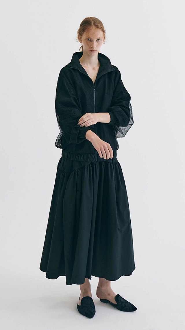 REKISAMI -gathered skirt- :KHAKI,:BLACK,