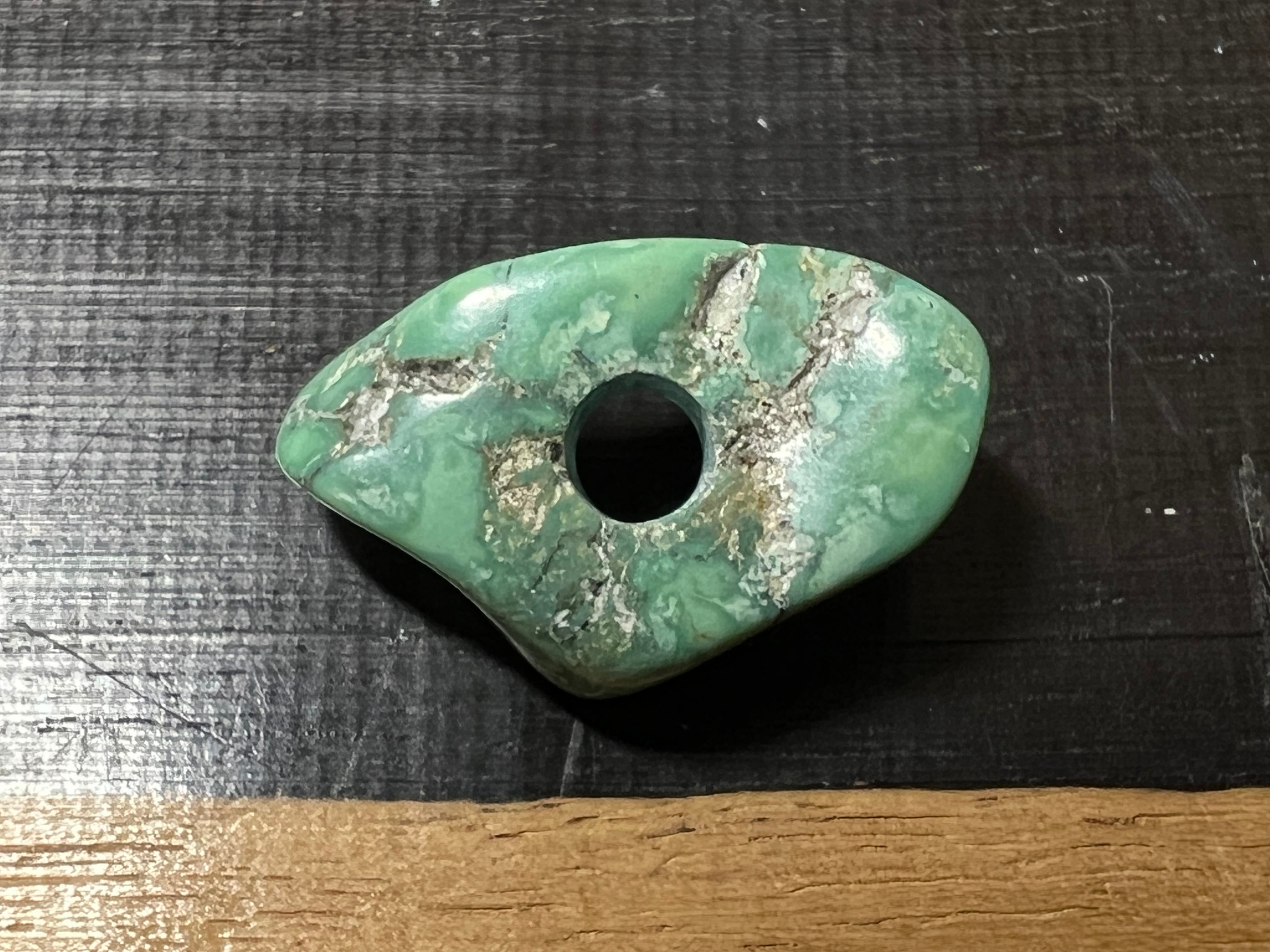 Natural Green ターコイズビーズ ゴローズ細角チェーン用 ターコイズ
