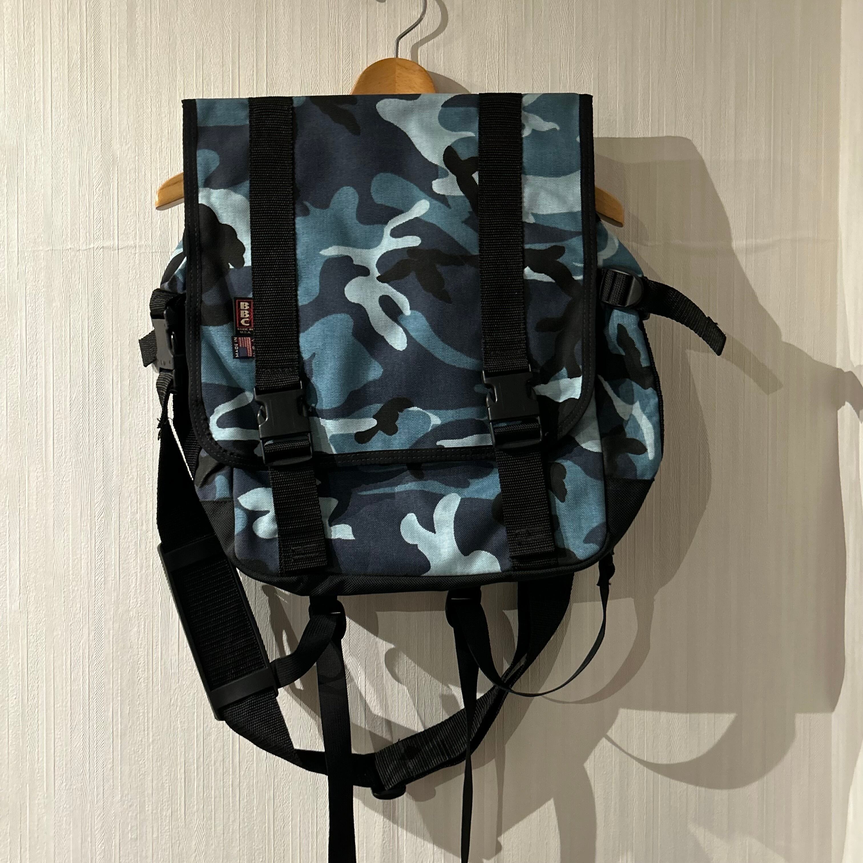 "DEAD STOCK" 1990s BBC “2way” Record Bag ”blue camo“