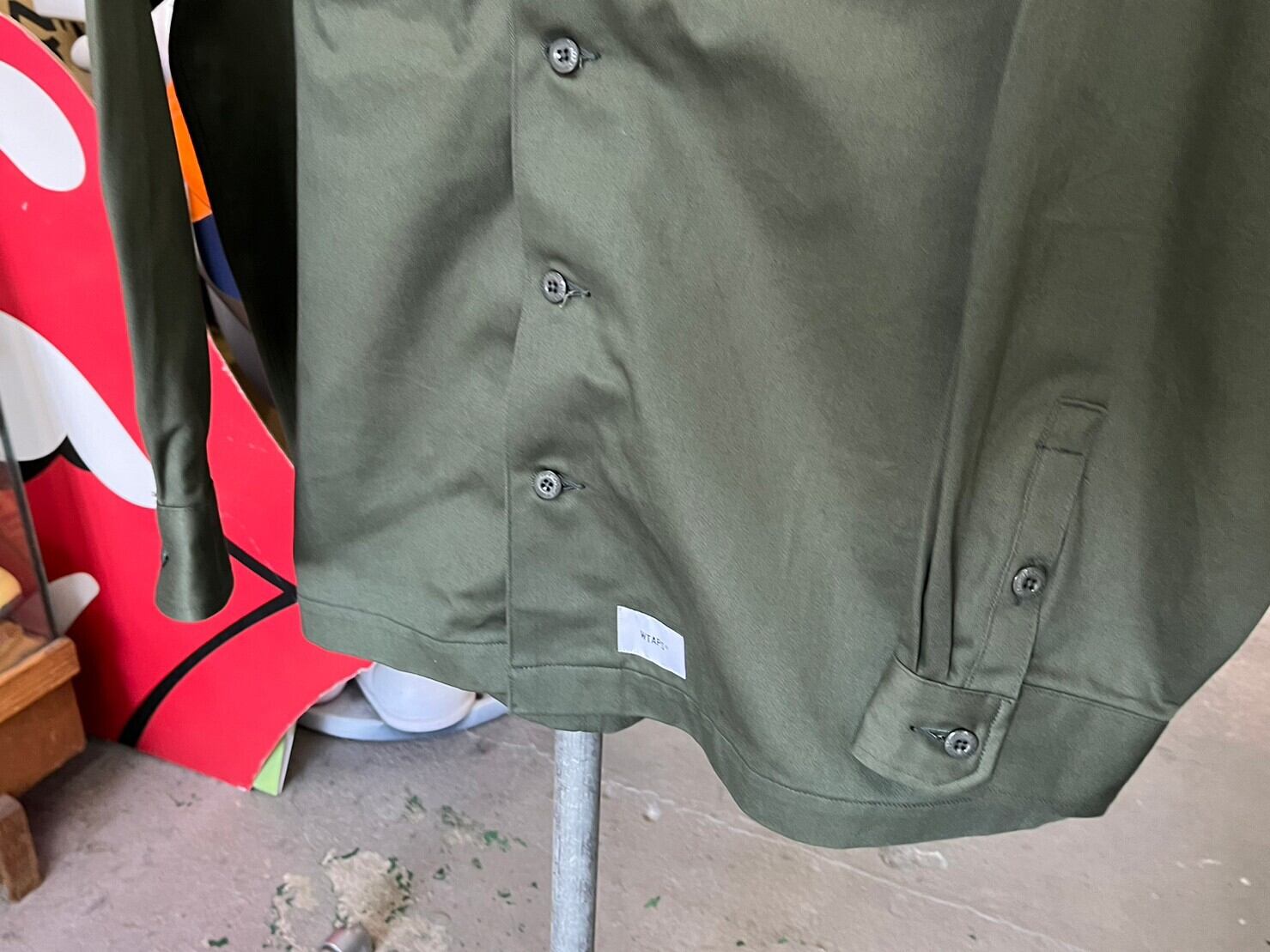 WTAPS BUDS LS SHIRT COTTON TWILL OLIVE DRAB 04 221BRDT-SHM02 93052 