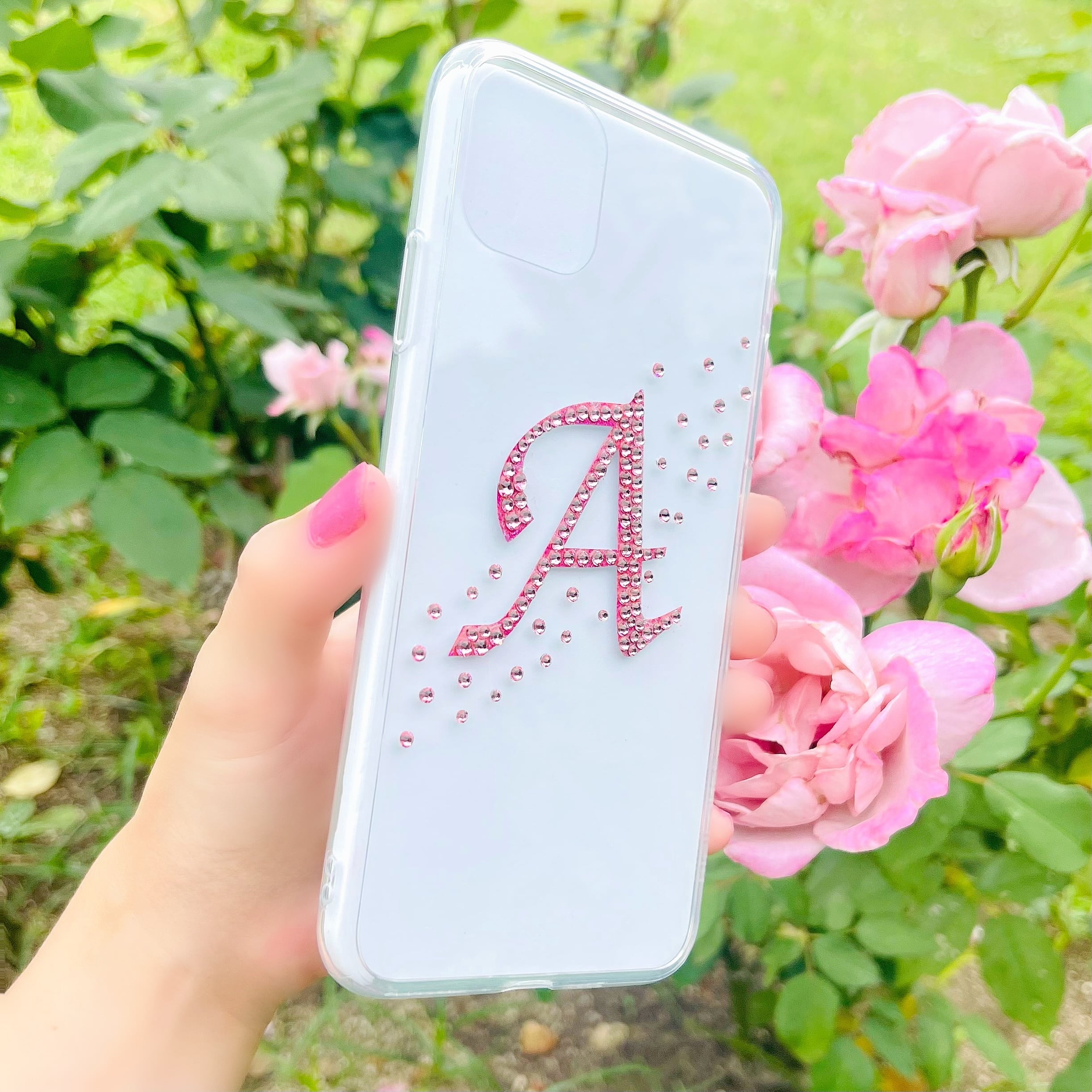 名入れ】 イニシャル 誕生石 カラー 全機種対応 スマホケース 高級