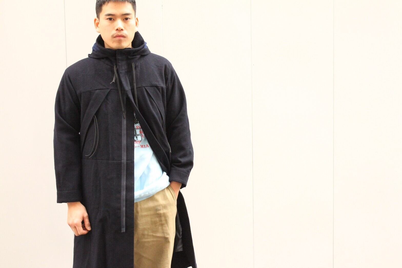 ヨウジヤマモト　3BUTTON DOUBLE HOODED COAT 20AW 20AW REGULATION YOHJI YAMAMOTO Wool Hooded Coat | VOLAR