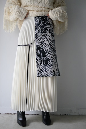 MIKAGE SHIN / Pleated Layered Skirt (ivory)