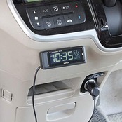 ナポレックス(Napolex) 車用電波時計 カープラグ給電(12V) ホワイトLEDバックライト 常時点灯 大型液晶採用 カレンダー表示機能 取付ステー付き 角度調整も自由に可能 デジタル時計 車用時計 Fizz-1075