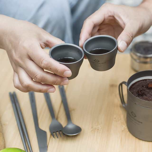 Cook'n'Escapeクックンエスケープ】チタンおちょこペアセット 〈45