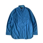 "80～90s Eddie Bauer" blue silyamoa shirt