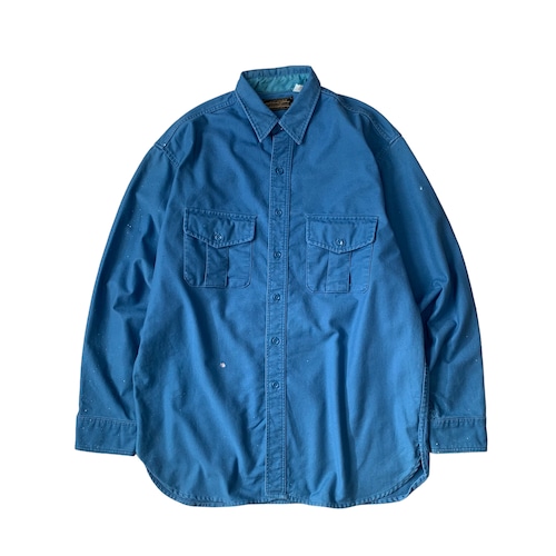 "80～90s Eddie Bauer" blue silyamoa shirt