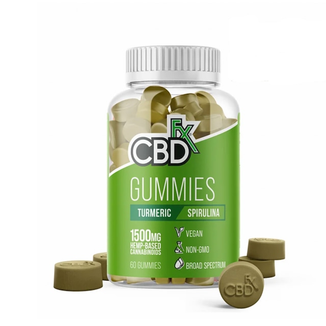 <CBDfx>CBDグミ(1500mg) <CBD FX>ターメリック&スピルリナ / 60粒入り(CBD25mg/1粒)
