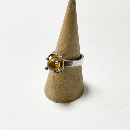 Vintage 916 Silver  Amber Ring Made In Poland
