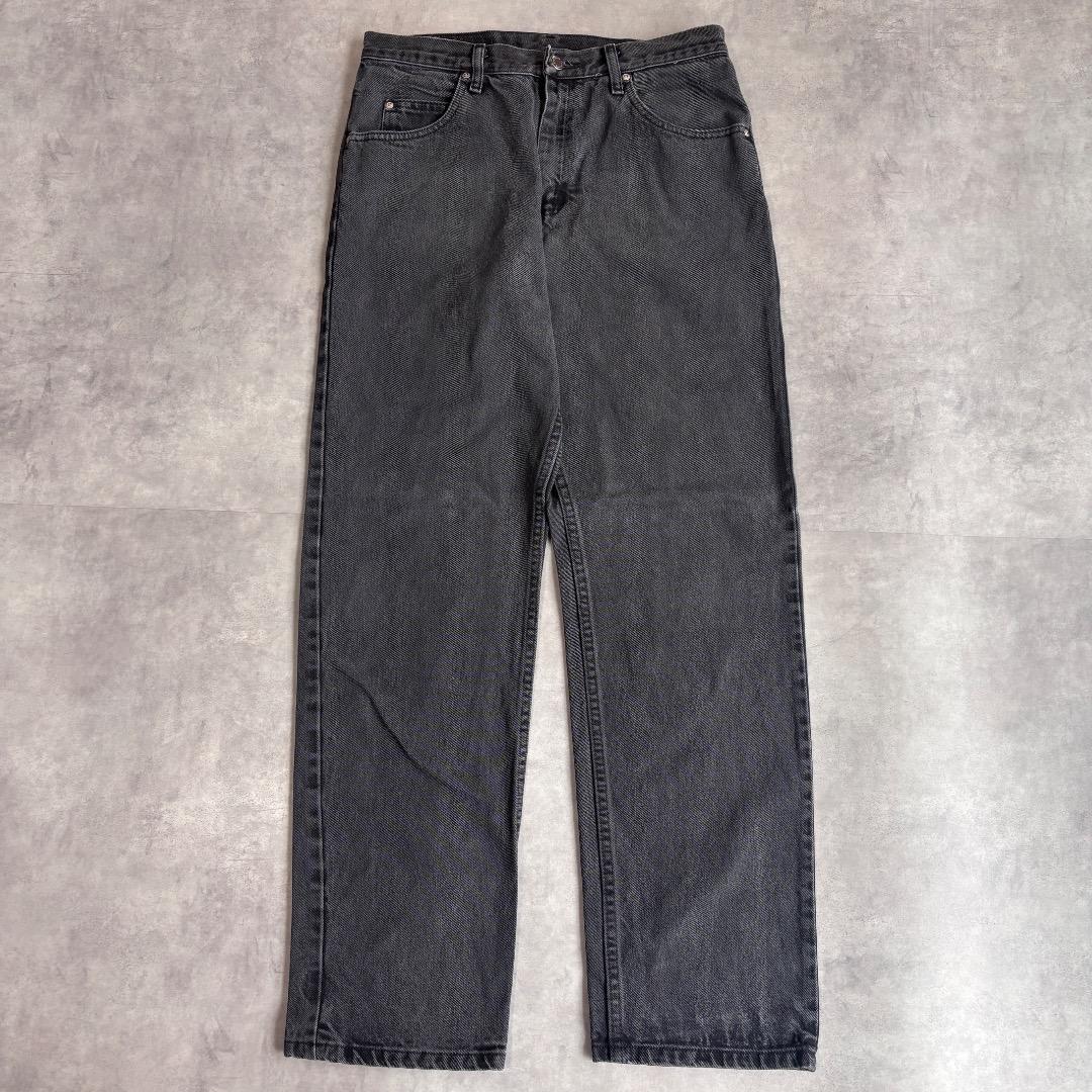 Wrangler ラングラー W32 ブラックデニムボトム 黒 古着 18490