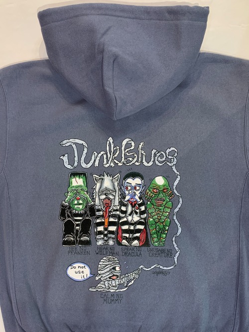 【NIGHTBEAT】ナイトビート 見聞無言無 Monster Zip Parka by Actgoofy (S.Blue) ジップアップパーカー