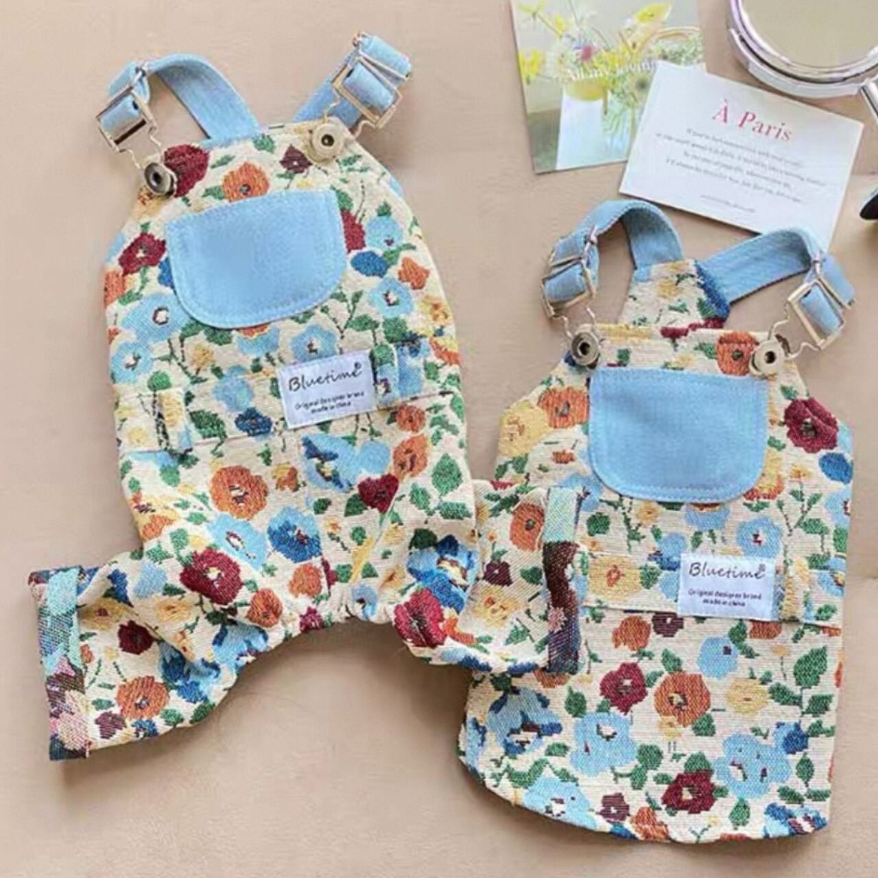 花柄サロペット オーバーオール【花柄】♡0062