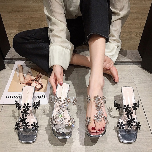 ヒールレッドサンダルミュール ハイヒール 靴 シューズ 防水 フェイクシューズ46844095290