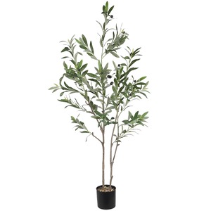 【努力特価】YOLEO フェイクグリーン オリーブ 【高さ120cm】 リアル 人工観葉植物 フェイク 多枝 大型 造花 インテリア 世話いらず 室内 オフィス おしゃれ 平和の象徴の木
