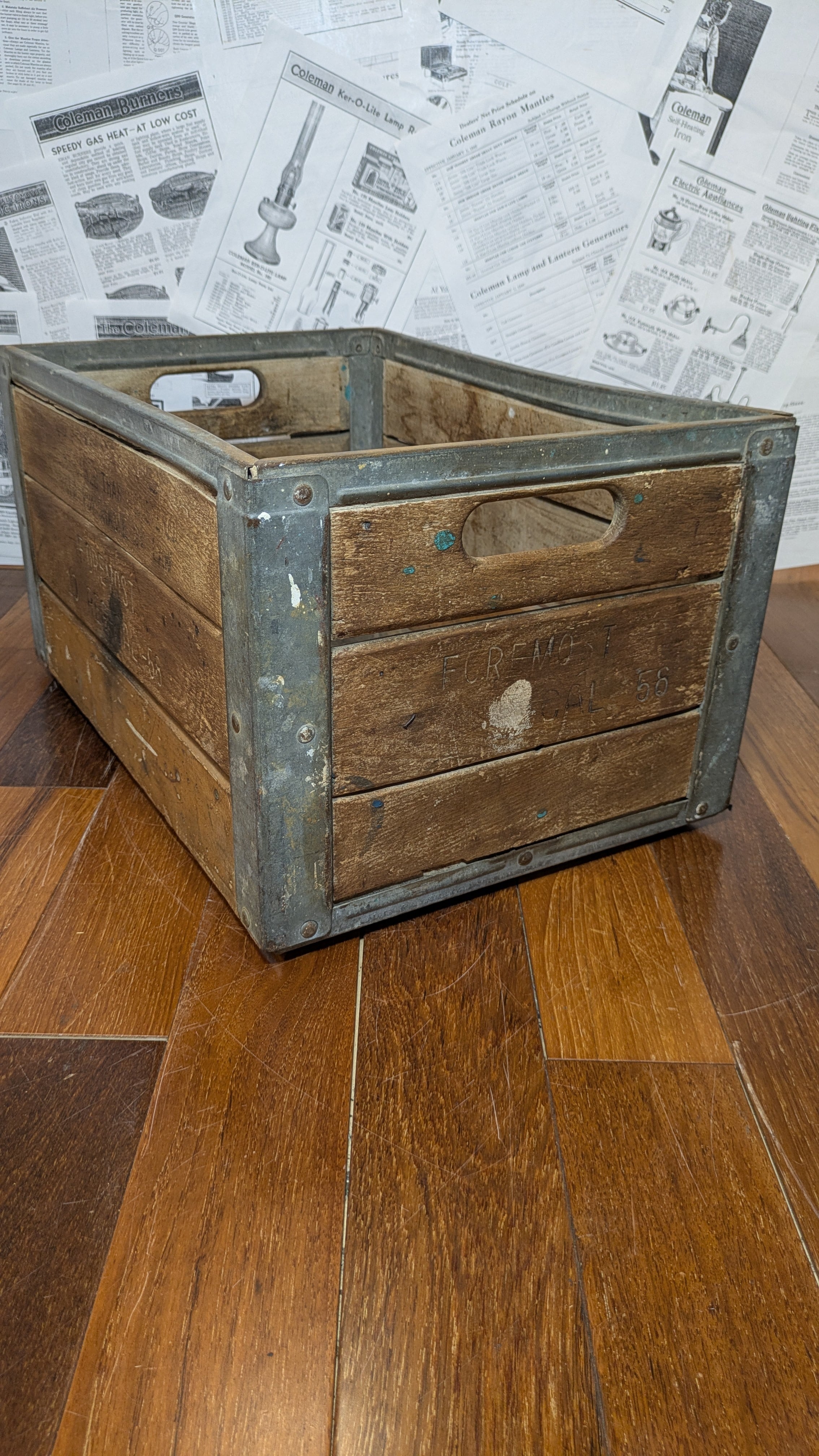 1950's Vintage FOREMOST Crate WoodBox MILKCRATE USA ビンテージ