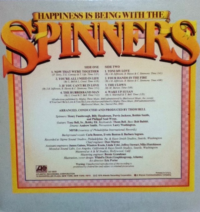 【LP】THE SPINNERS /HAPPINESS IS BEING WITH THE SPINNERS COMPACT DISCO ASIA