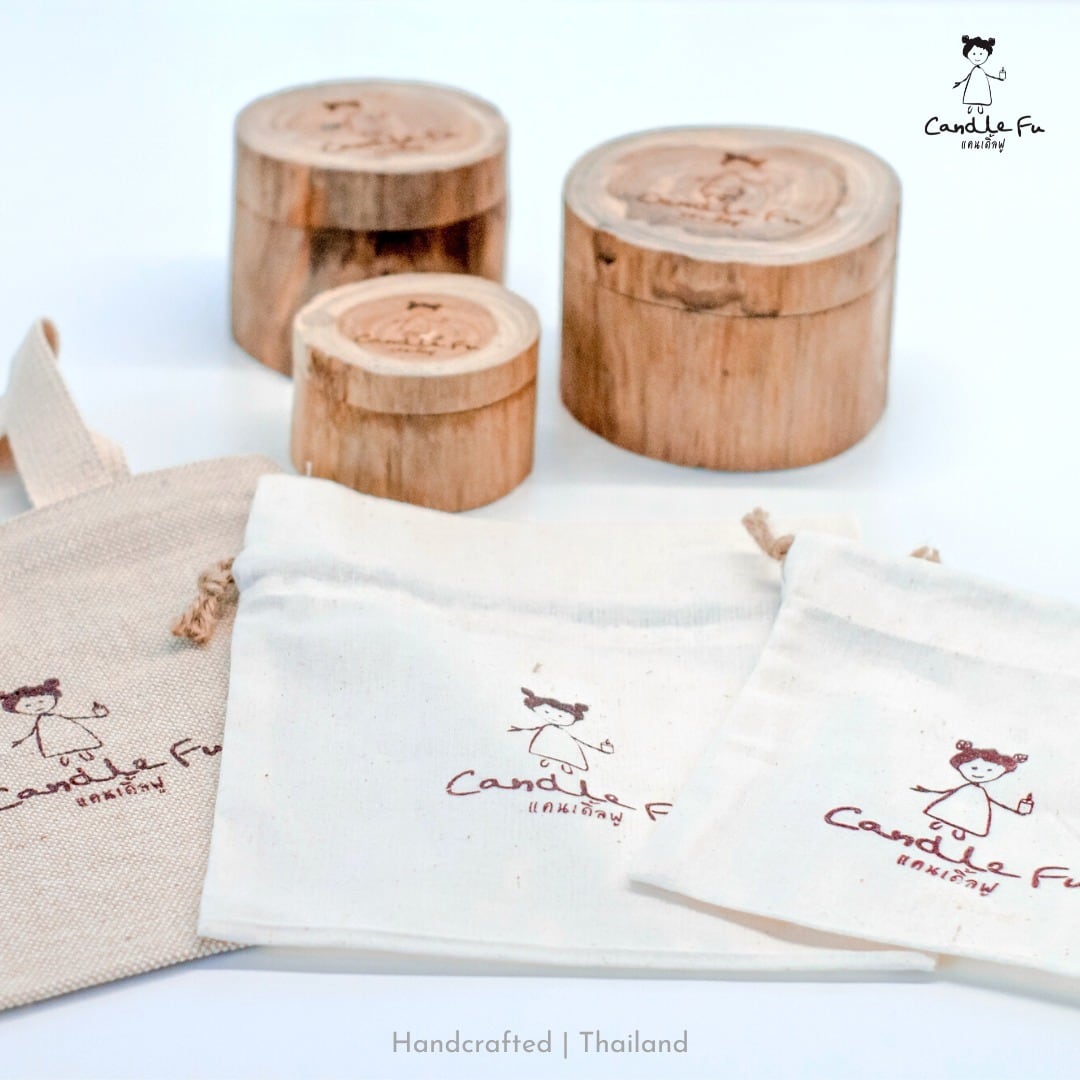 Lサイズ アロマキャンドル ソイキャンドル 天然木の容器 タイ製 香り10