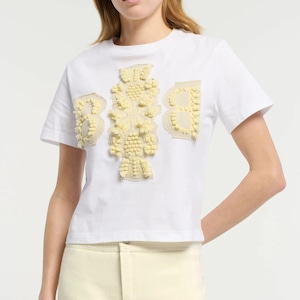 BARRIE CROPPED LOGO TEE WHITE/HONEY